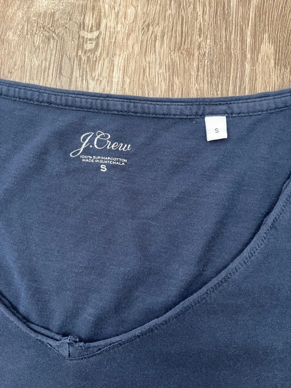 J. Crew Navy V-Neck Cotton Tee - Picture 2 of 4
